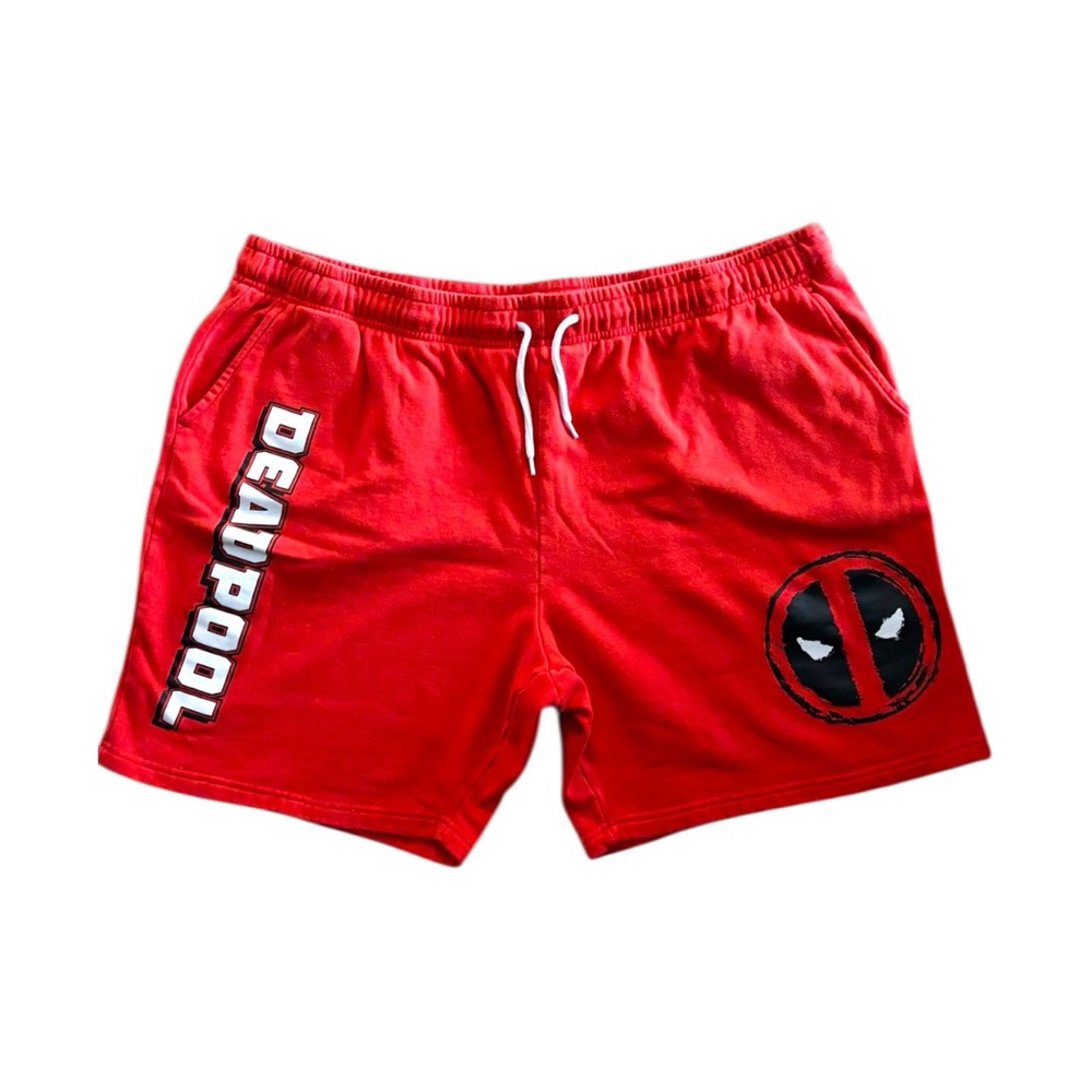 Marvel Red Deadpool Graphic Men's Athletic Shorts Size 3XL